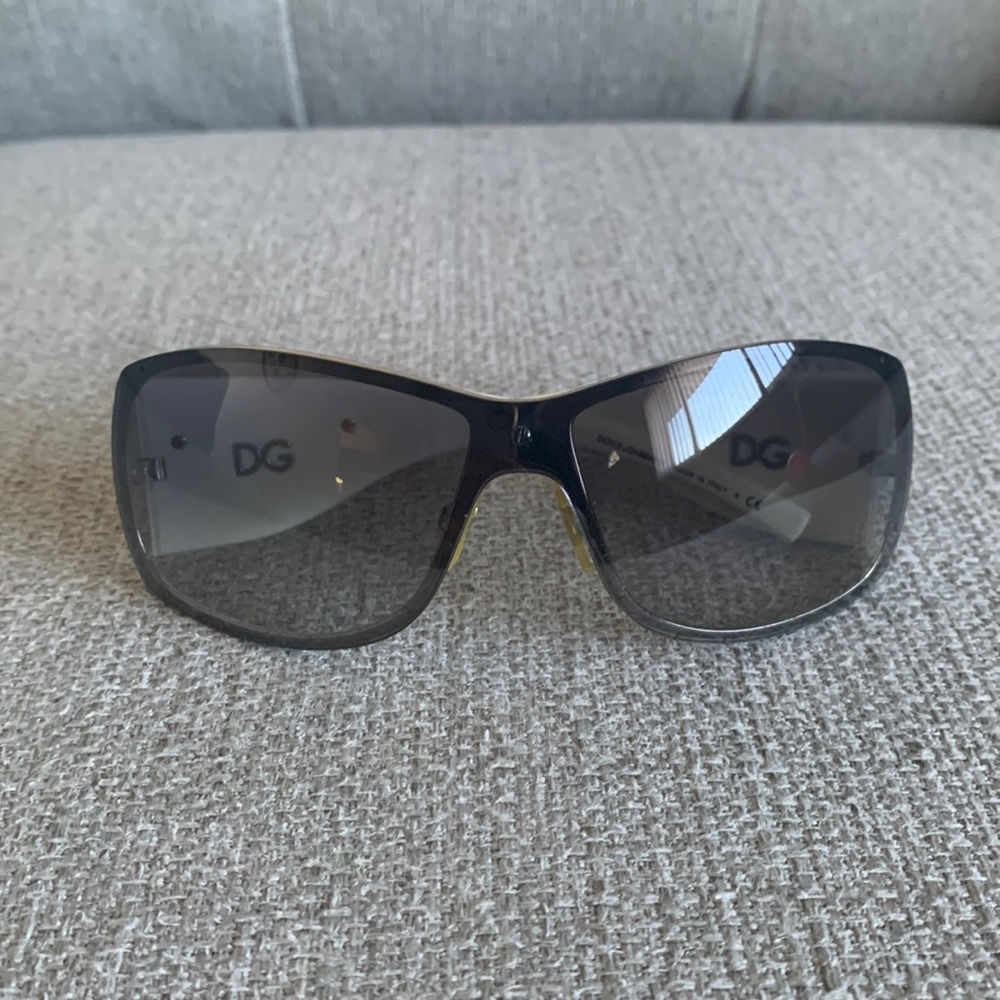 Unisex Shield Sunglasses Dolce & Gabbana DG2061 Italian Stripe White Arms